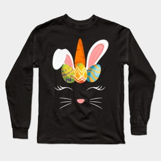 Unicorn Easter TShirt Girl Easter Bunny Bunnicorn Long Sleeve T-Shirt